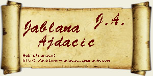 Jablana Ajdačić vizit kartica